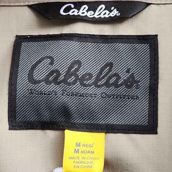 New Cabela's Shirt Men's Medium Beige Insect Defense UV Protection Caped Back - Picture 14 of 16